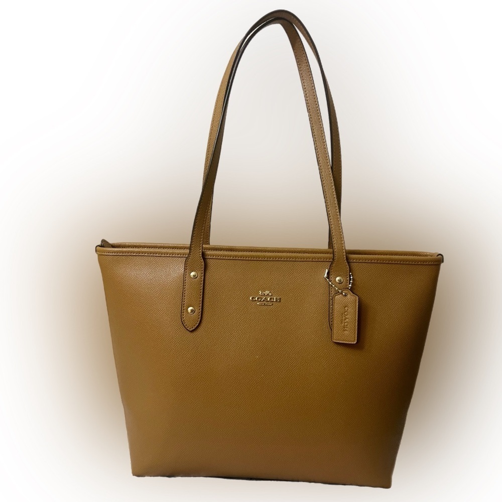 Coach Brown Leather Tote Bag - Picture 3 of 9